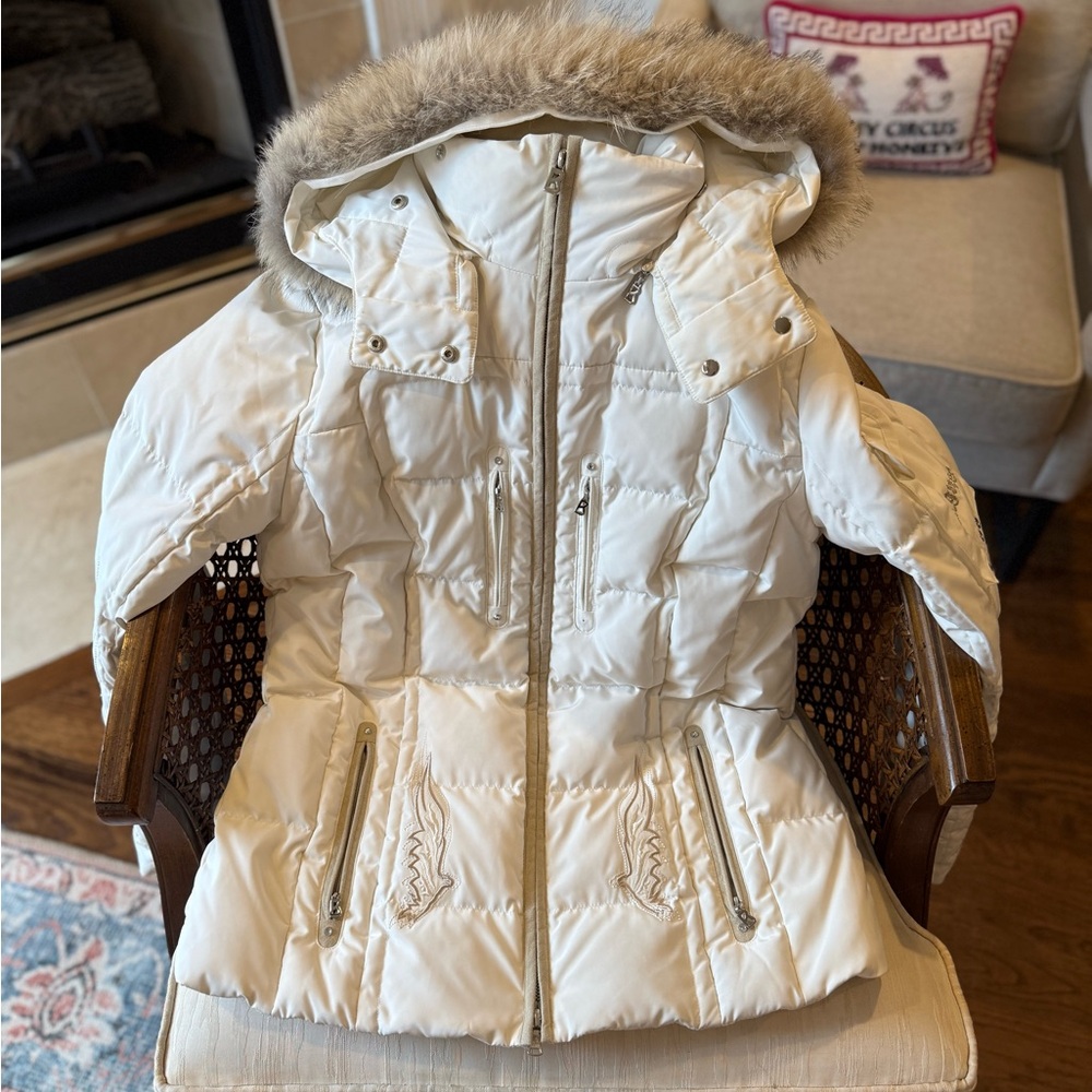 White Bogner Ski Jacket with Fur Hood